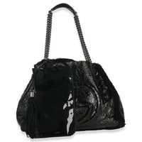 Gucci Black Patent Shearling Medium Soho Hobo Handbag av
