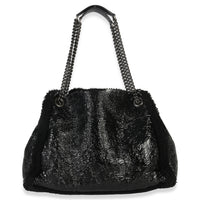Gucci Black Patent Shearling Medium Soho Hobo Handbag bv