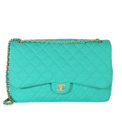 Green Jersey Quilted XXL Travel Flap Bag