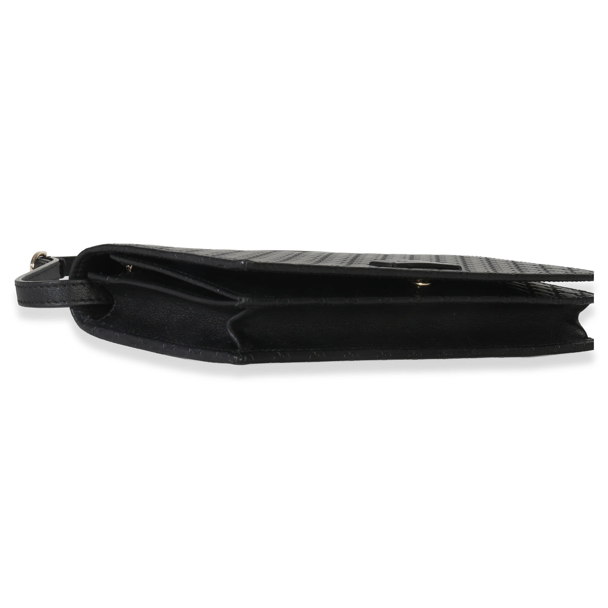 Gucci Black Microguccissima Crossbody Wallet Handbag av