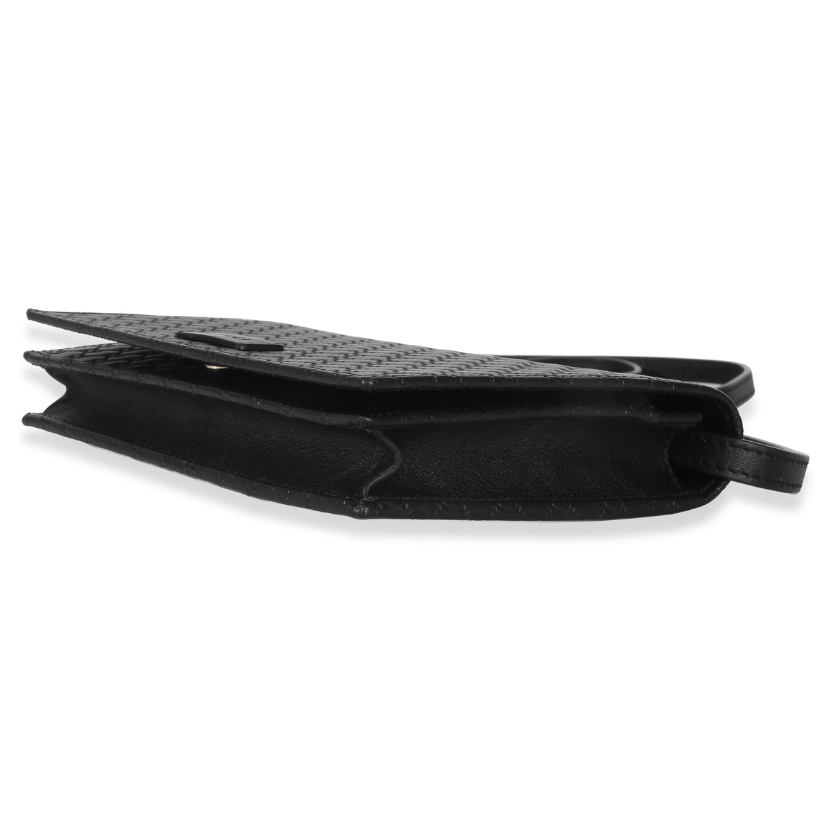 Gucci Black Microguccissima Crossbody Wallet Handbag clasp