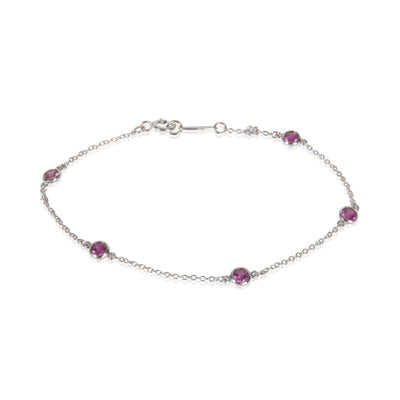 Tiffany & Co. Platinum Sapphire Elsa Peretti Color By The Yard Bracelet fv
