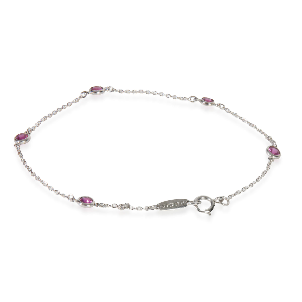 Tiffany & Co. Platinum Sapphire Elsa Peretti Color By The Yard Bracelet bv