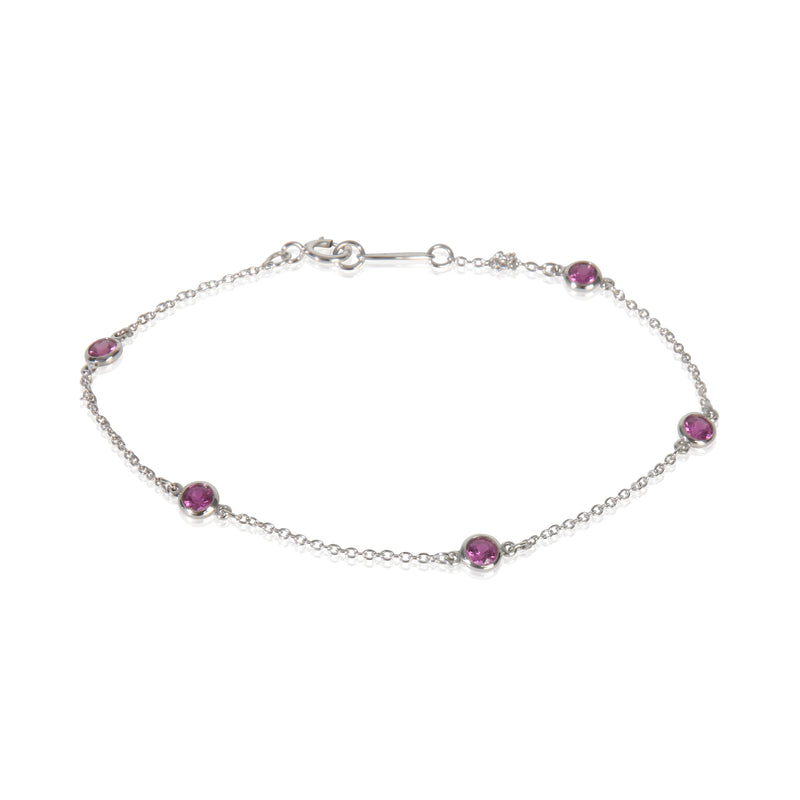 Tiffany & Co. Platinum Sapphire Elsa Peretti Color By The Yard Bracelet fv