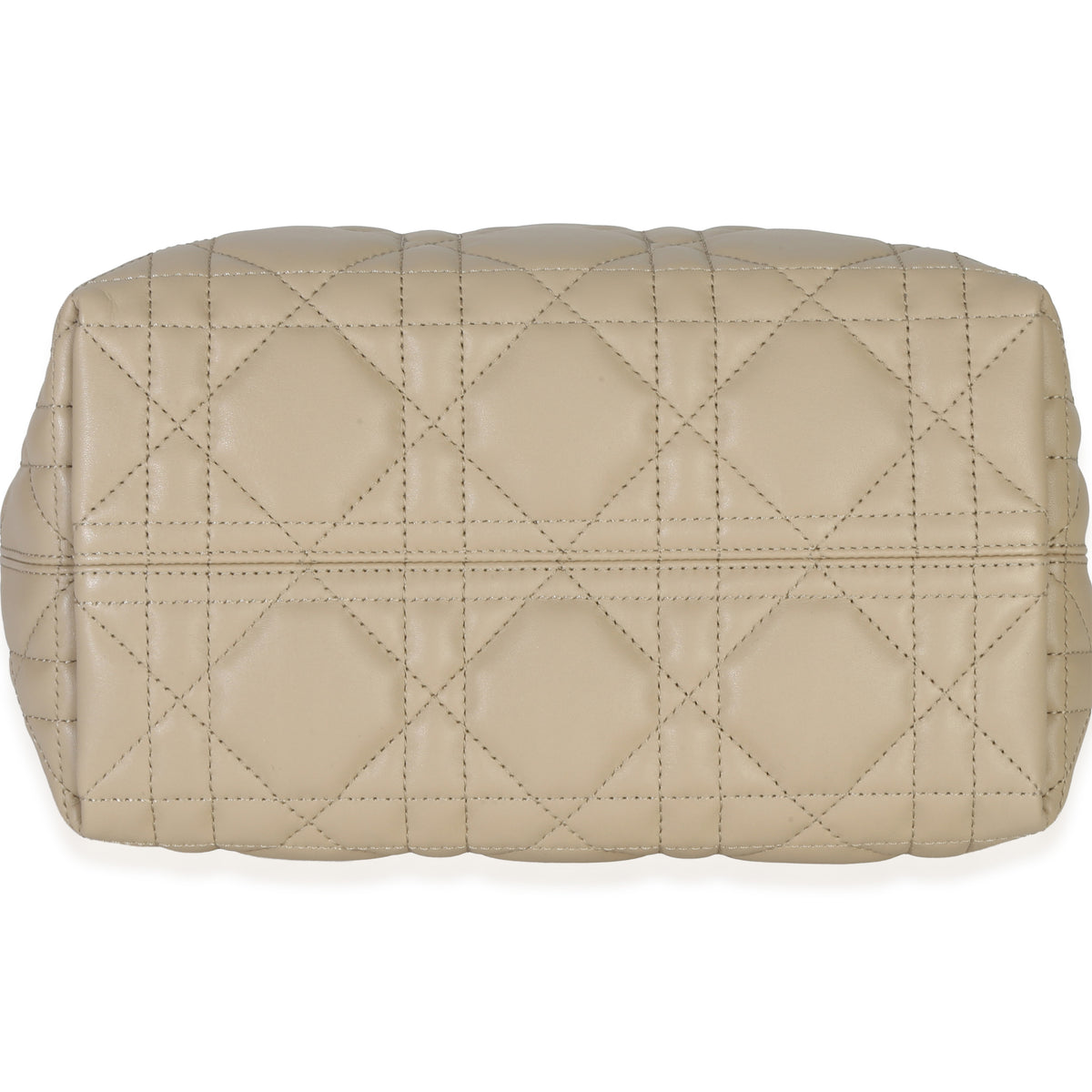 Christian Dior Rope Beige Black Calfskin Macrocannage Small Toujours Handbag box