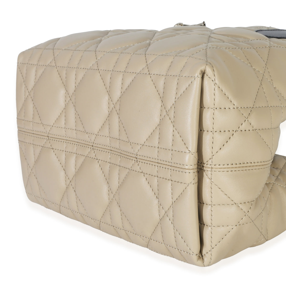 Christian Dior Rope Beige Black Calfskin Macrocannage Small Toujours Handbag clasp