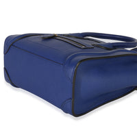 Celine Blue Drummed Calfskin Nano Luggage Tote Handbag box