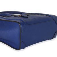 Celine Blue Drummed Calfskin Nano Luggage Tote Handbag clasp
