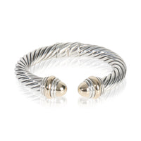Yellow Gold & Sterling Silver  Hinged Cable Bracelet