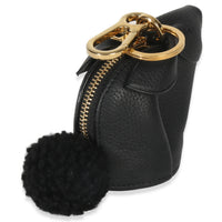 Loewe Black Calfskin Shearling Bunny Coin Purse pv