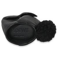 Loewe Black Calfskin Shearling Bunny Coin Purse stamp