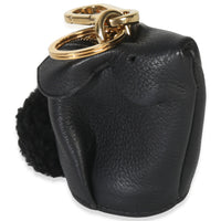 Loewe Black Calfskin Shearling Bunny Coin Purse sv