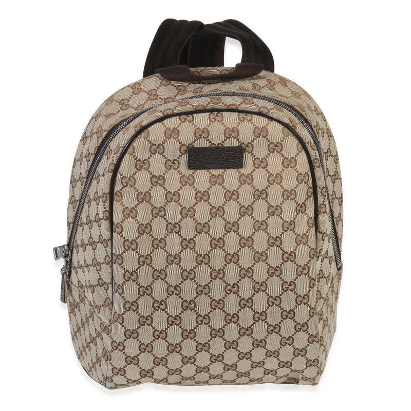Brown Beige Monogram Canvas Travel Backpack