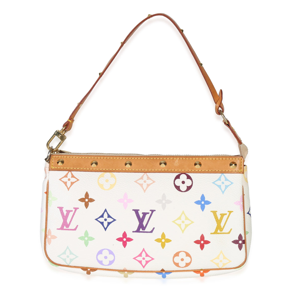 White Monogram Multicolore Canvas Pochette Accessoires