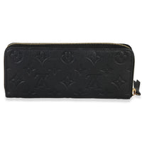 Louis Vuitton Black Monogram Empreinte Clemence Wallet Handbag bv