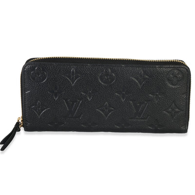 Louis Vuitton Black Monogram Empreinte Clemence Wallet Handbag fv