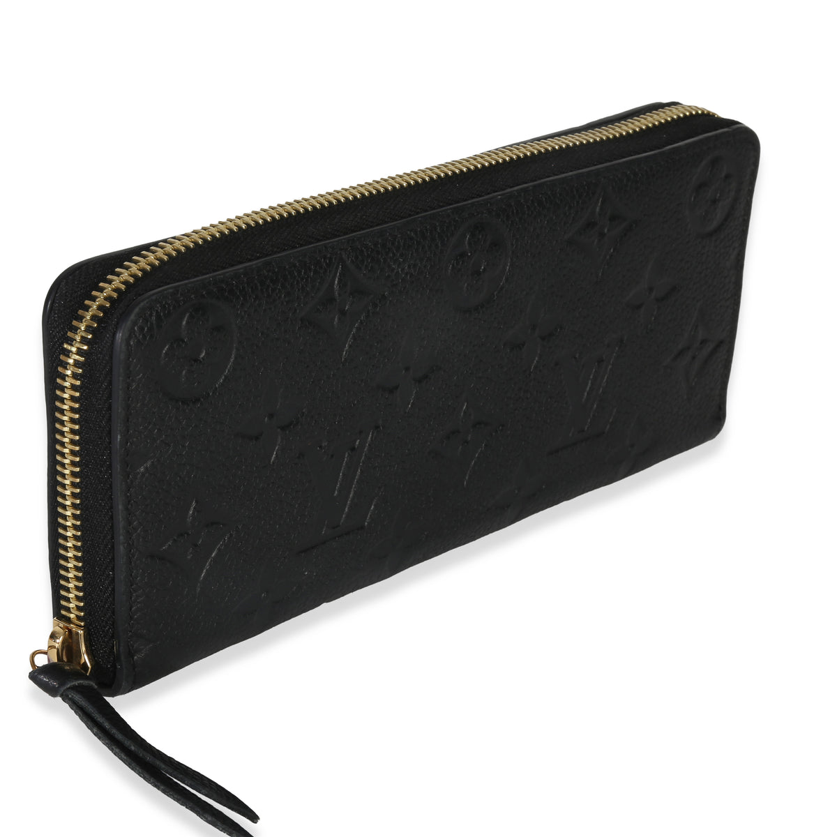 Louis Vuitton Black Monogram Empreinte Clemence Wallet Handbag pv