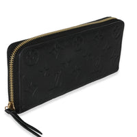 Louis Vuitton Black Monogram Empreinte Clemence Wallet Handbag pv