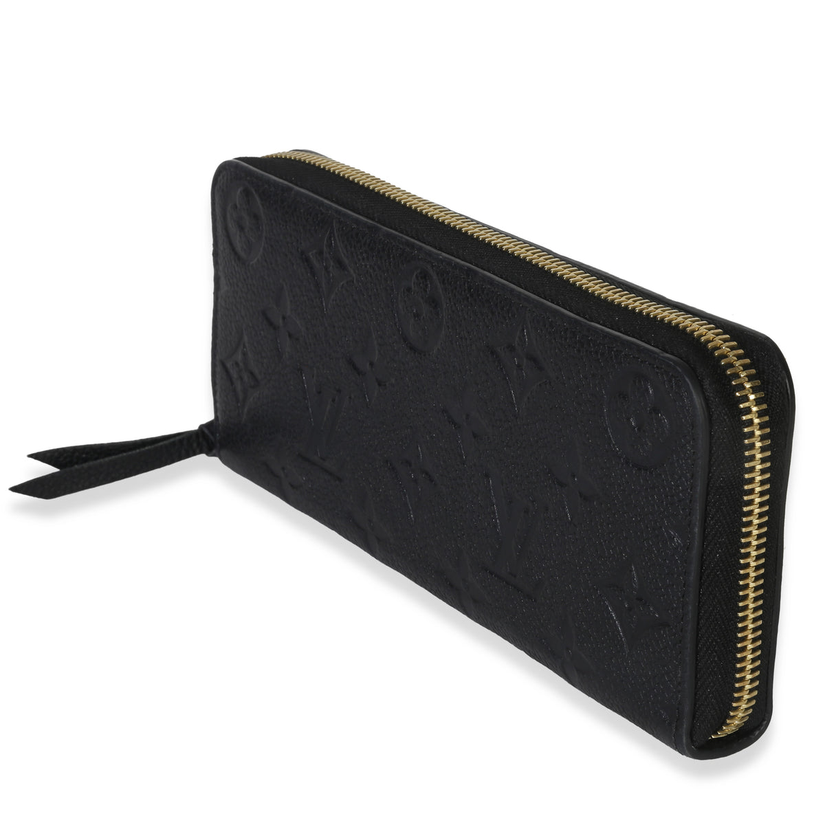 Louis Vuitton Black Monogram Empreinte Clemence Wallet Handbag sv
