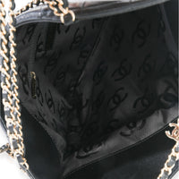 Chanel Vintage Black Lambskin Chocolate Bar Foldover Chain Clutch Handbag ad1