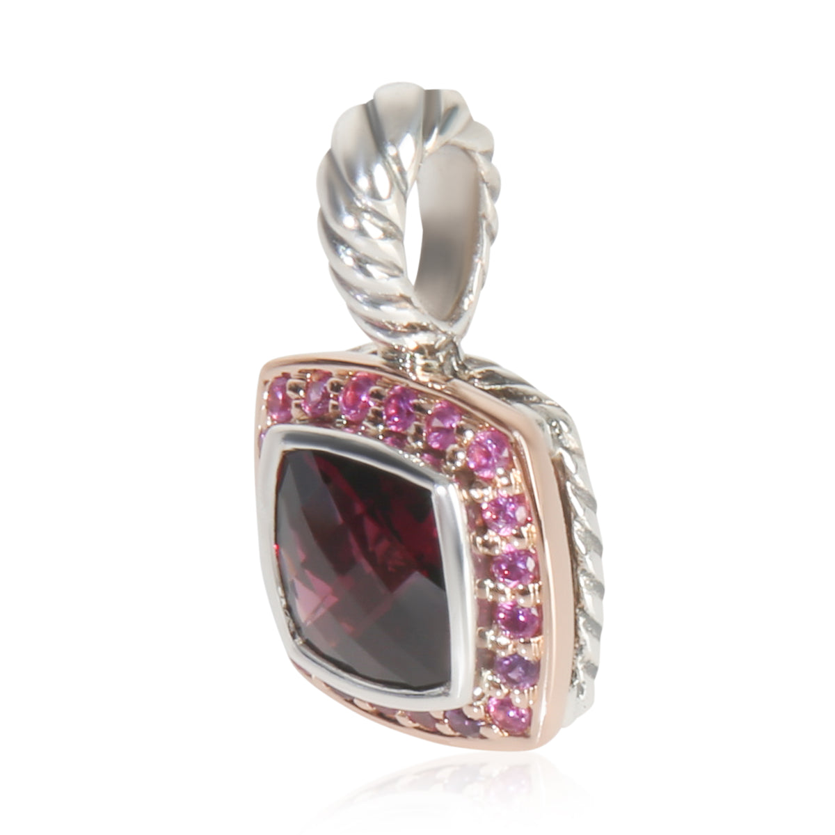 Rose Gold & Sterling Silver Garnet and Sapphire Petite Albion Penda