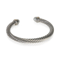 Yellow Gold & Sterling Silver Pearl Cable Classic Bracelet