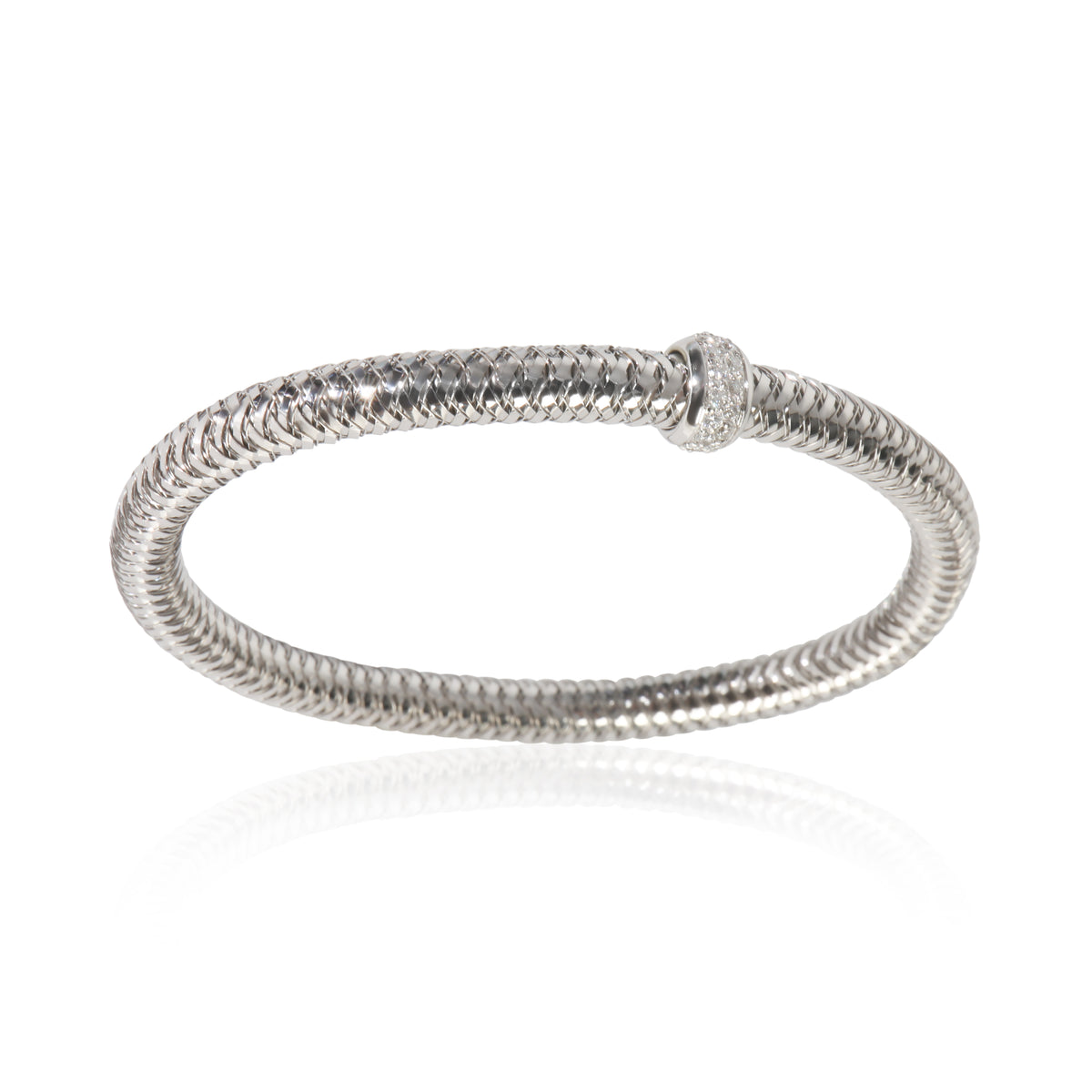 Roberto Coin White Gold Diamond Primavera Flex Bracelet av