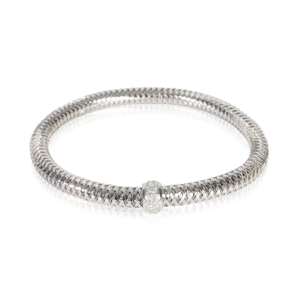 Roberto Coin White Gold Diamond Primavera Flex Bracelet fv
