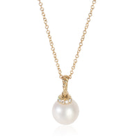 Yellow Gold Pearl and Diamond Petite Solari Pendant