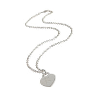 Sterling Silver  Initial K Heart Pendant