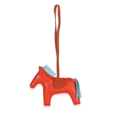 Hermès Capucine Celeste Cornaline Milo Lambskin Grigri Rodeo MM id