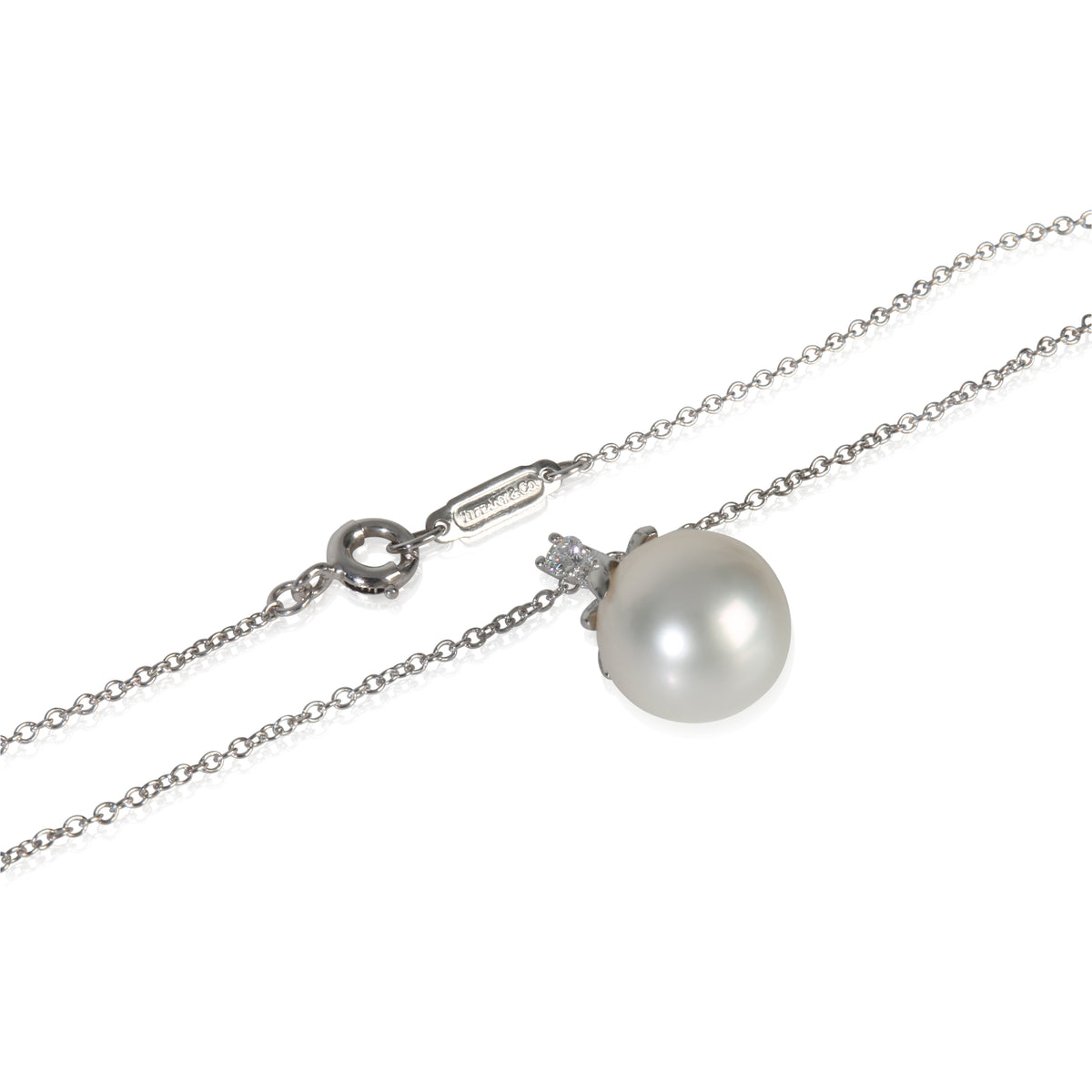 Tiffany & Co. Platinum Pearl and Diamond Fireworks Pendant sv