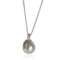 Tiffany & Co. Platinum Pearl and Diamond Fireworks Pendant fv