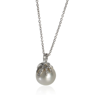 Platinum Pearl and Diamond Fireworks Pendant