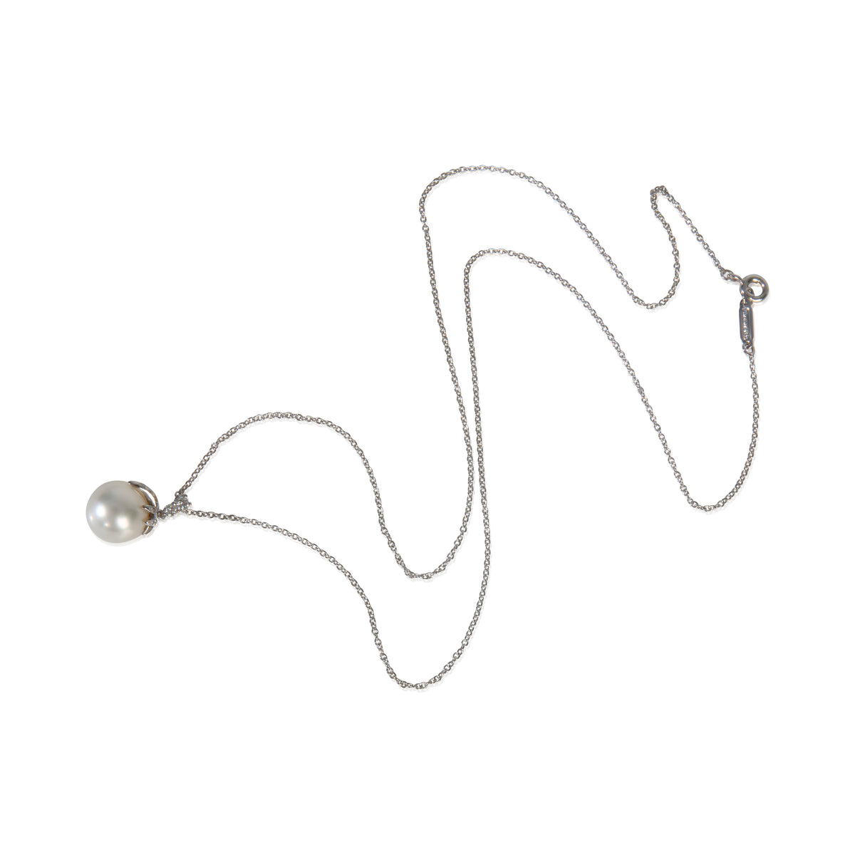 Platinum Pearl and Diamond Fireworks Pendant