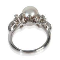 Tiffany & Co. Platinum Pearl and Diamond Fireworks Ring pv