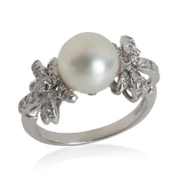 Platinum Pearl and Diamond Fireworks Ring