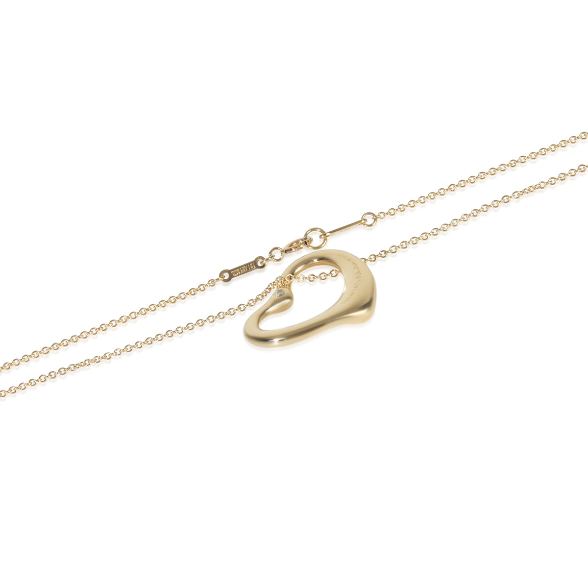 Yellow Gold Diamond Elsa Peretti Open Heart Pendant