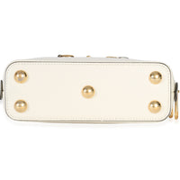 Gucci White Smooth Leather Small 1955 Horsebit Top Handle Bag Handbag stamp