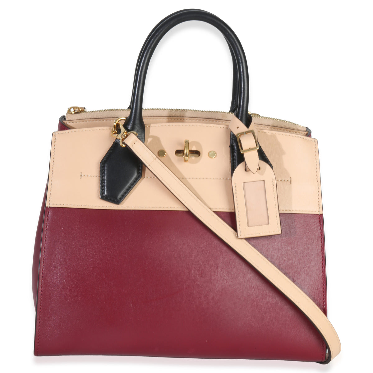 Louis Vuitton Beige Bordeaux Calfskin City Steamer PM Handbag bv