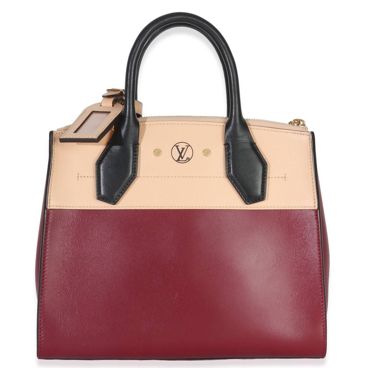 Louis Vuitton Beige Bordeaux Calfskin City Steamer PM Handbag fv