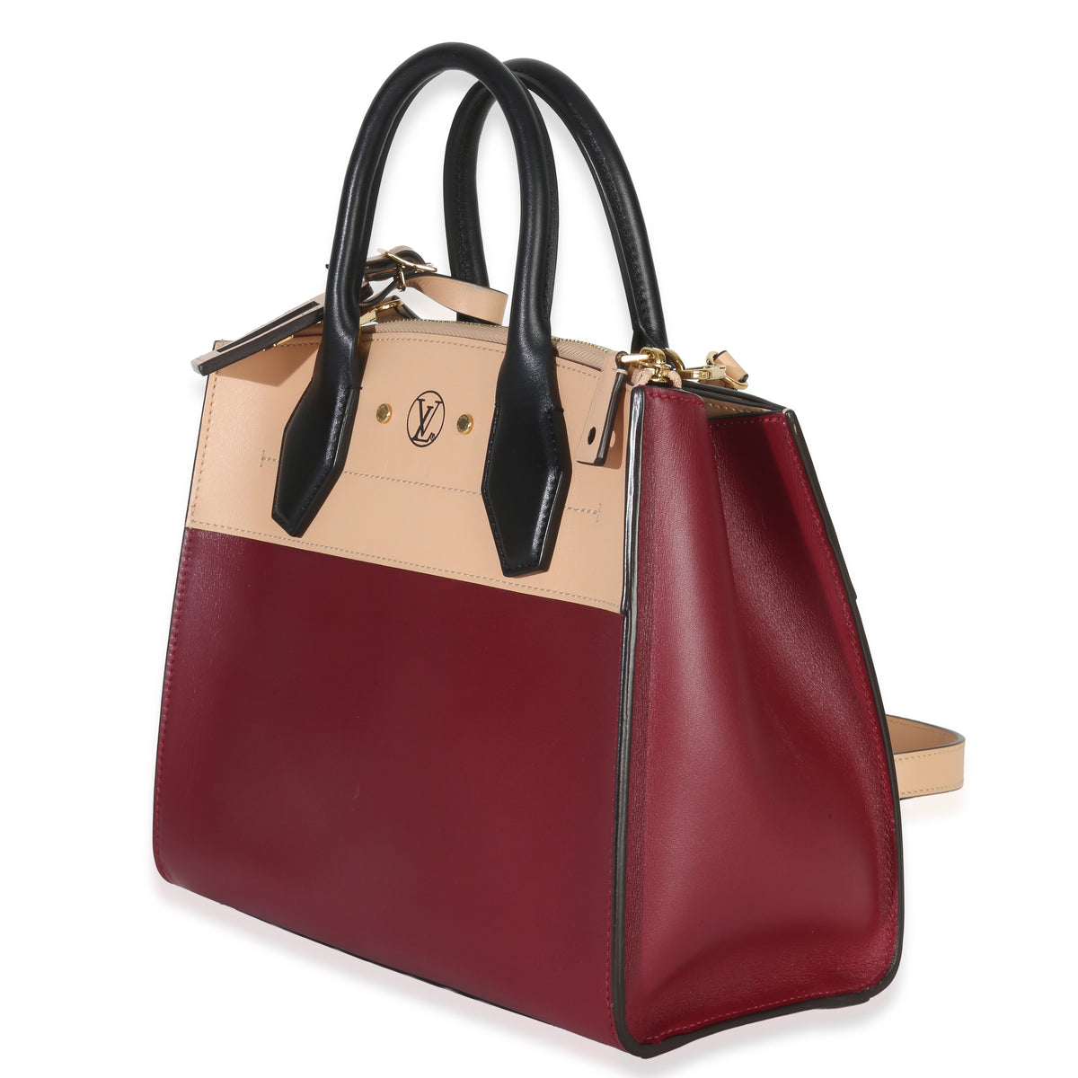 Louis Vuitton Beige Bordeaux Calfskin City Steamer PM Handbag sv