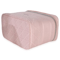 Christian Dior Pink Canvas Embroidered Cannage DiorTravel Vanity Case Handbag box