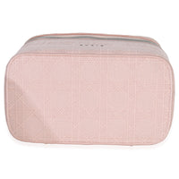Christian Dior Pink Canvas Embroidered Cannage DiorTravel Vanity Case Handbag stamp