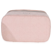 Christian Dior Pink Canvas Embroidered Cannage DiorTravel Vanity Case Handbag stamp