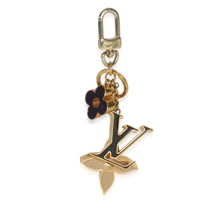 Gold Fleur De Monogram Bag Charm