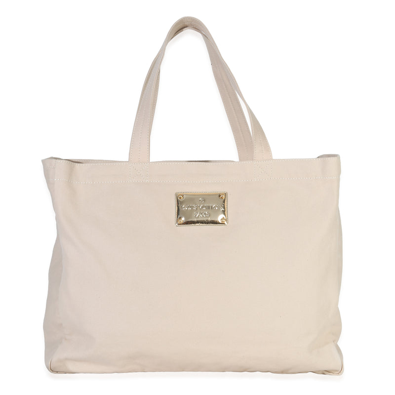 Vintage Beige Canvas Thats Love Tote