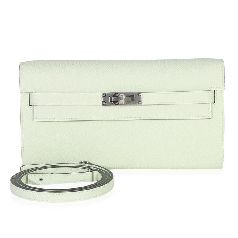 Hermès Hermes Vert Fizz Epsom Kelly Wallet To Go PHW Handbag fv