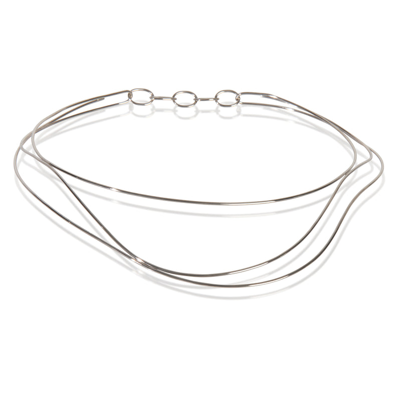Tiffany & Co. White Gold  Elsa Peretti Wave Collar Necklace fv