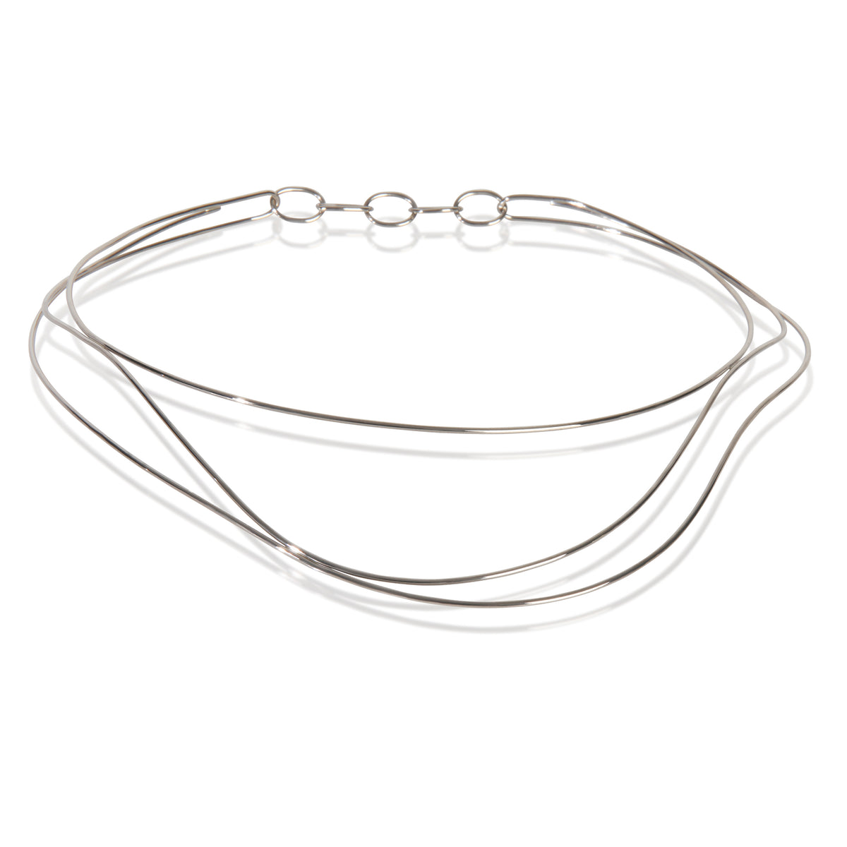 Tiffany & Co. White Gold  Elsa Peretti Wave Collar Necklace fv